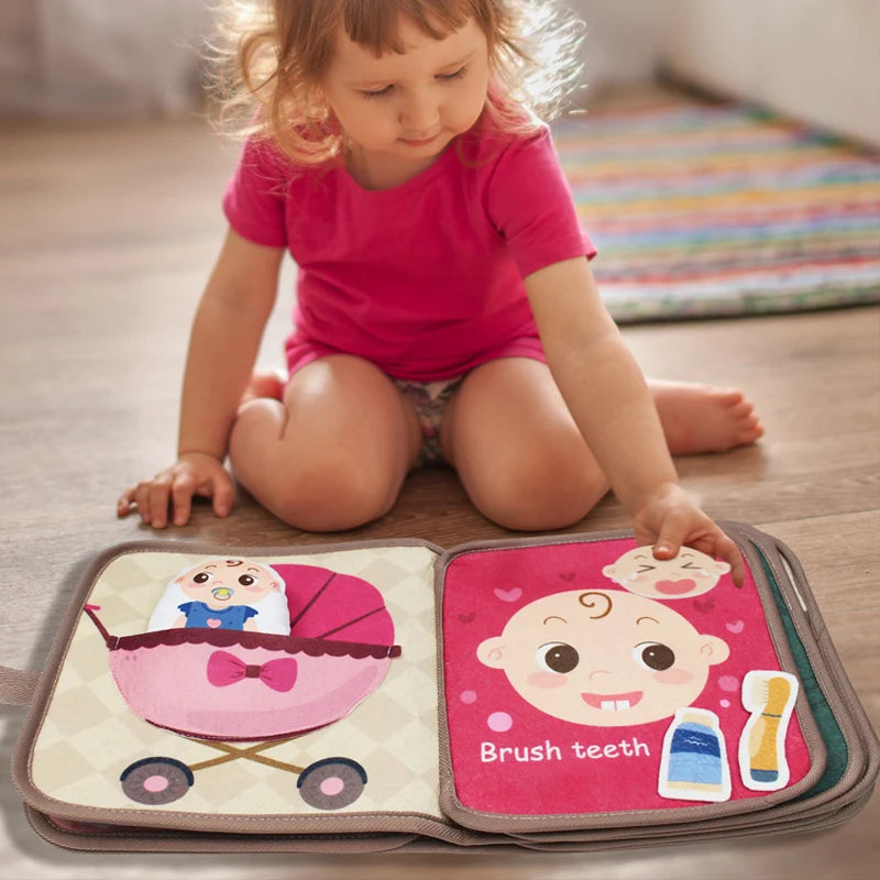 1PCS Soft Baby Book Montessori early education quiet cloth book Learning Toys for Babies 0-6 Months and Up Enlightenment Puzzle