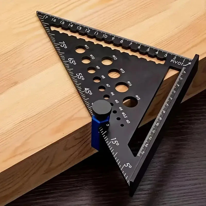 7Inch Metric Triangle Ruler Aluminum Alloy Angle Protractor Speed Metric Square Measuring Ruler Woodworker Measurement Tools