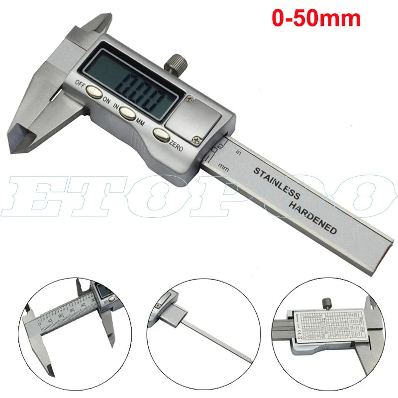 High Quality 0-50mm 150mm 200mm 300mm Metal Casing Digital Caliper Electronic Vernier Depth Gauge Micrometer Tool