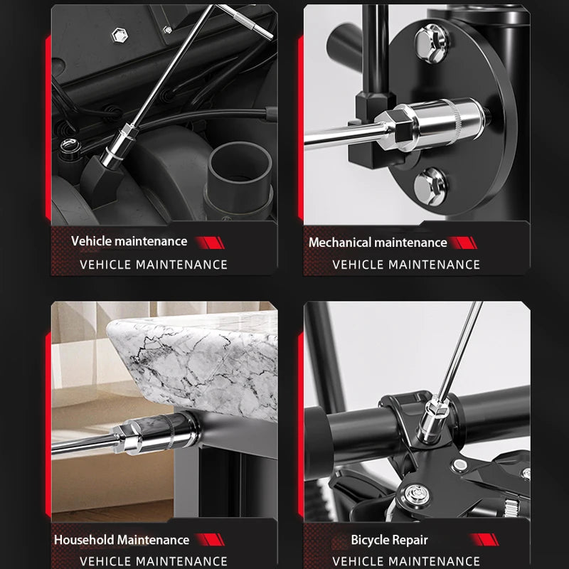 6-19 mm T-Style Socket Wrench Hexagon Nut Key Extended Hex Screwdrivers Automotive Tires Machinery Workshop Repair Hand Tools