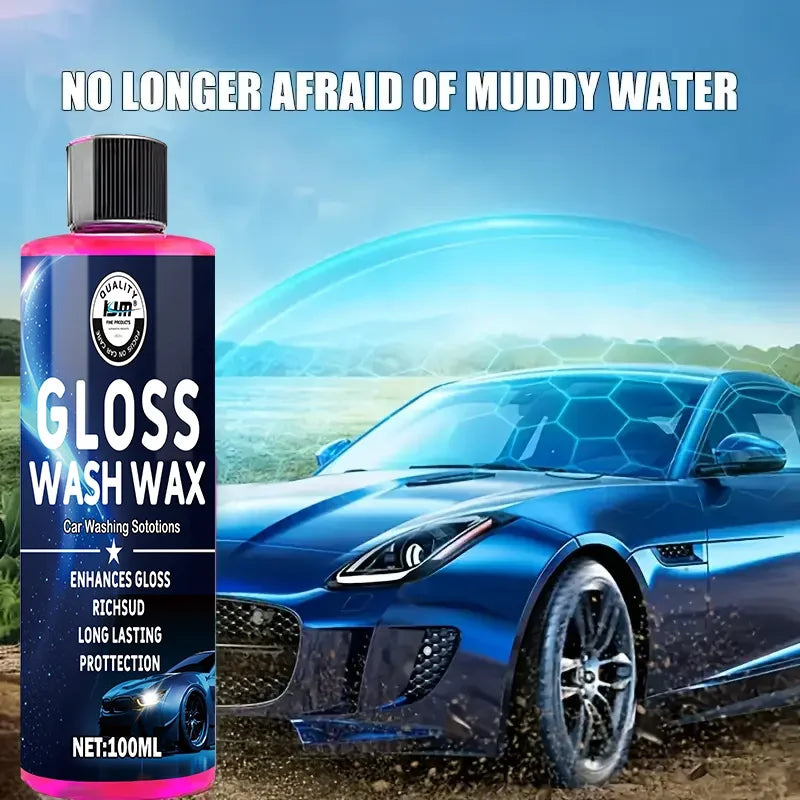 New Gloss Wash Wax 100ml - Superior Car Wash Solution for Enhanced Shine and Long-lasting Protection - Ideal for Auto Detailing