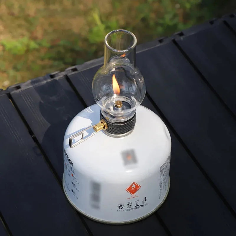 Portable Butane Gas Light，Suitable for Camping、Fishing and Picnic，Compact Outdoor Candle Light with Night Lighting