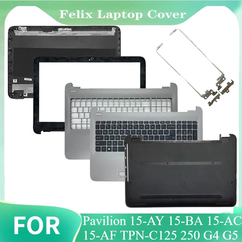 For Pavilion 15-AY BA 15-AC AF TPN-C125 250 G4 G5 LCD Back Cover/Front Bezel/Hinges/Palmrest/Bottom Case 900263-001 Black