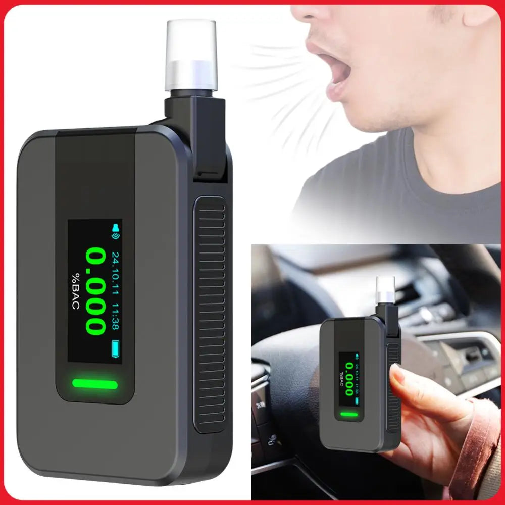 Electrochemical Alcohol Tester Voice Report High Precision Blowing Drunk Driving Alcohol Tester for Outdoors Expressway