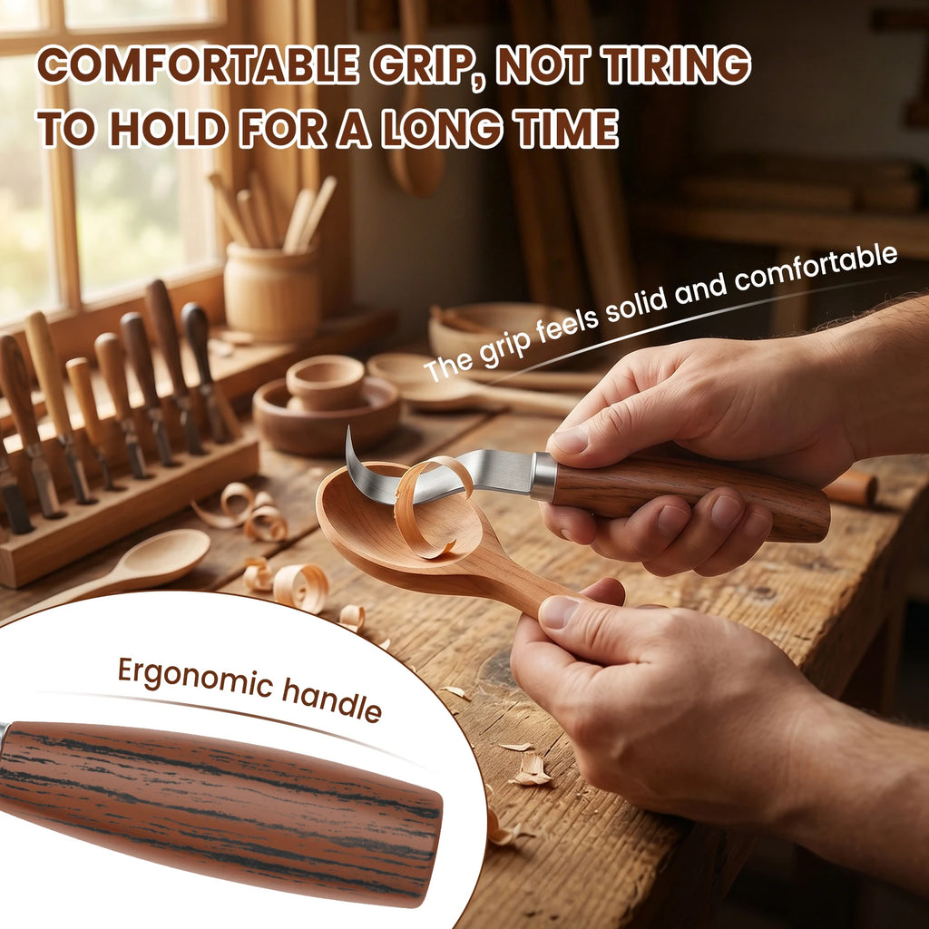 Wood Carving Tools Knife Kit for Whittling Spoon Ergonomic Carving Chisel Set Sharp Whittling Knife for Beginners Woodworking
