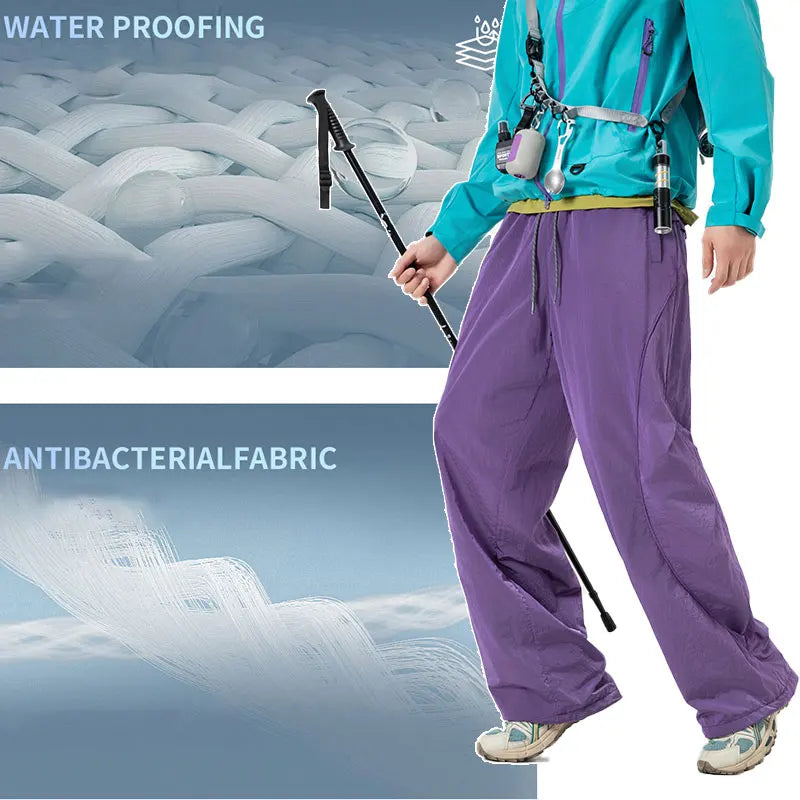 Outdoor Hiking Pants Men Waterproof Sports Mountaineering Zipper Trousers Spring Autumn Breathable Camping Fishing Casual Pants