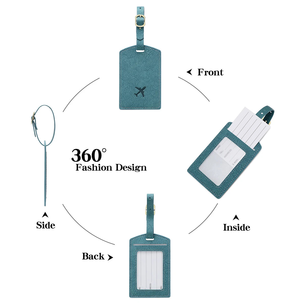 Fashionable New PU Luggage Tag, Boarding Pass for Overseas Travel, Luggage Tag, Anti-Loss Name Card, Luggage Tag
