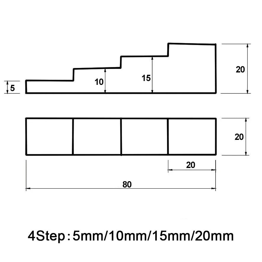 Ultrasonic thickness test blocks thickness of the test piece 4/5 step test blockcalibration block for ultrasonic thickness gauge