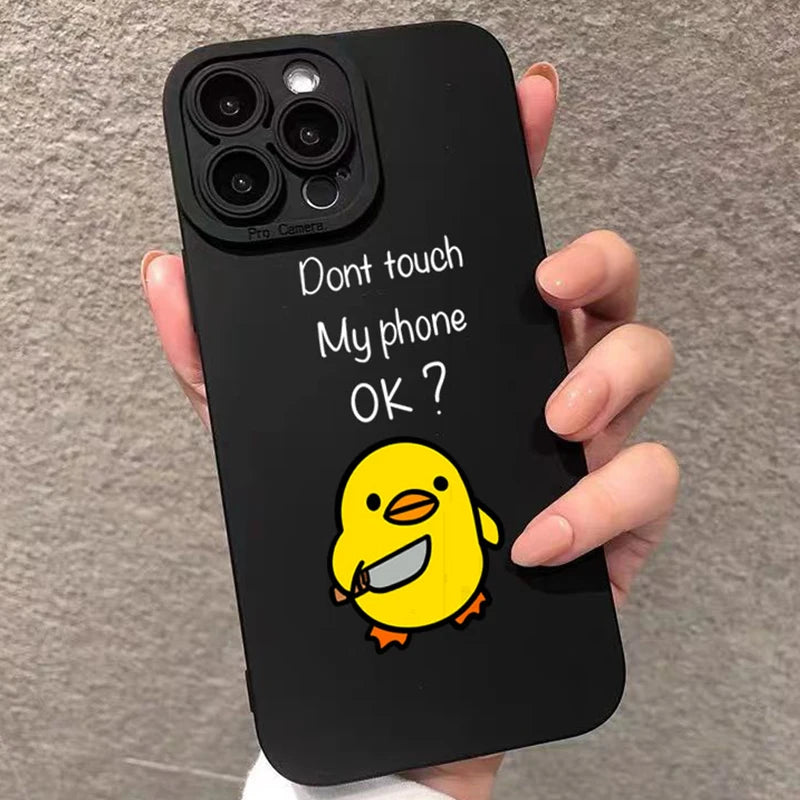 Cute Minimalist Cartoon Duck Phone Case For Samsung S26 S25 5G Case Galaxy S24 FE S23 S22 Plus A16 A36 A56 A55 A54 A53 A52 Cover