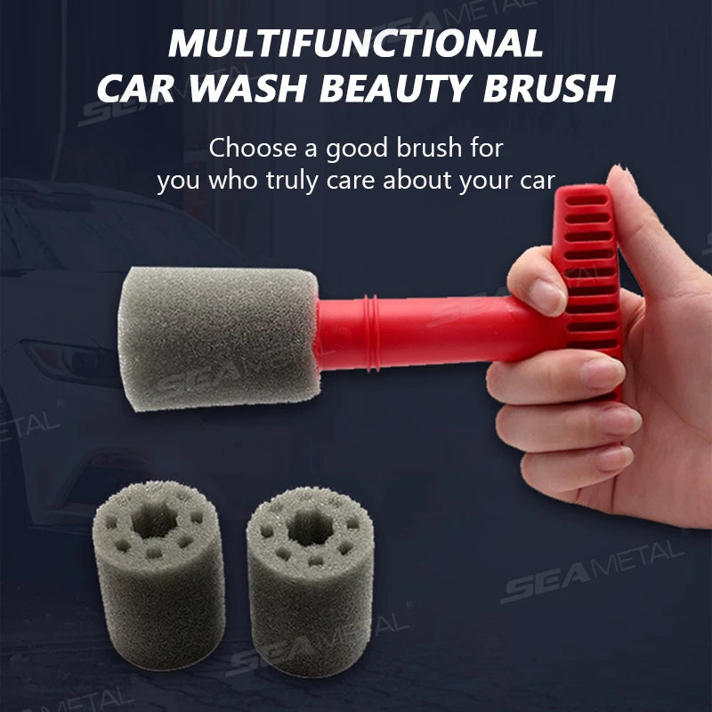SEAMETAL Handheld Car Wheel Cleaning Brush Wheel Screw Nut Washing Tool Car-Detailing Hidden Corner Cleaning Sponge Scratch-Free
