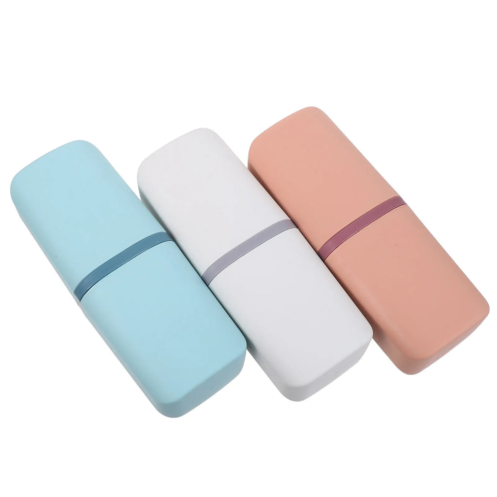 3Pcs Portable Toothbrush and Toothpaste Travel Case Compact Leakproof Toothbrush Holder Box for Gym Camping School Vacation
