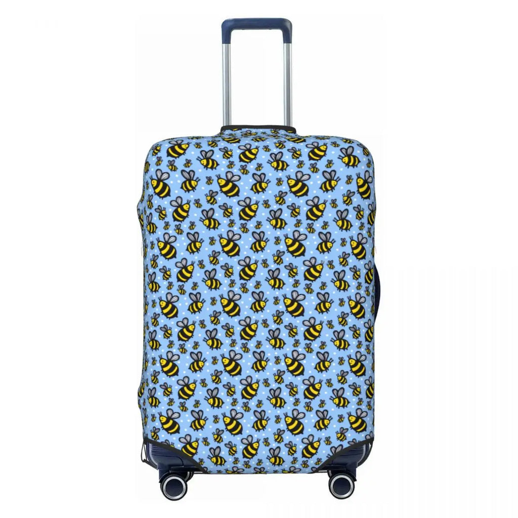 Honeycomb With Bees Suitcase Cover Elastic Cute Honey Bumblebee Luggage Protective Covers for 18-32 inch