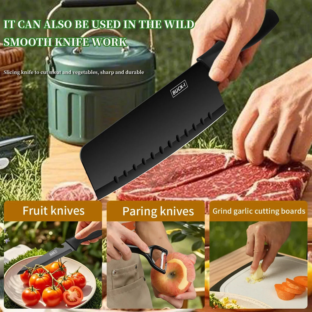 Professional barbecue Set Portable Travel Utensils Set of 10 Pieces Outdoor Kitchen Kitchenware for Backpack BBQ Camping Picnic