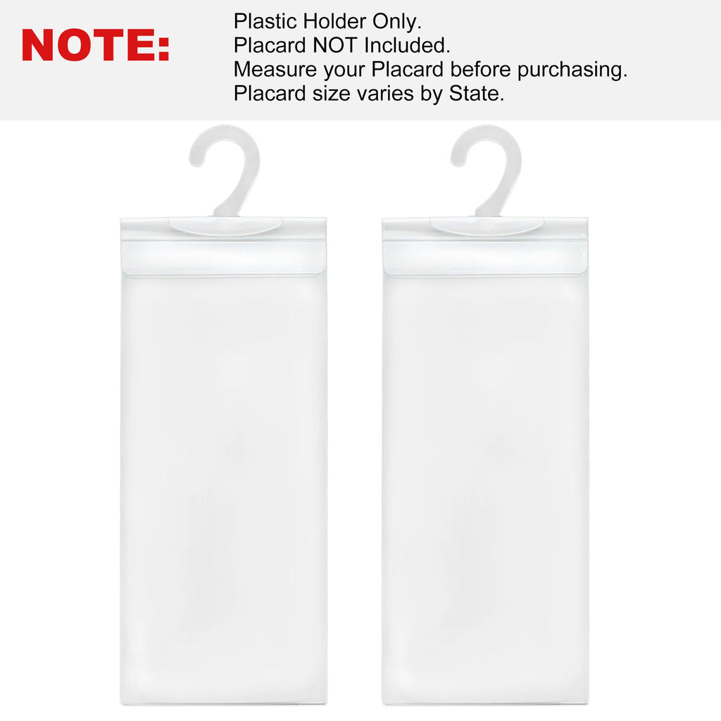 LotFancy Handicap Placard Holder- 10.6" x 5", Ultra Transparent Disabled Parking Permit Sign Protector Hanger Sleeve - Pack of 2