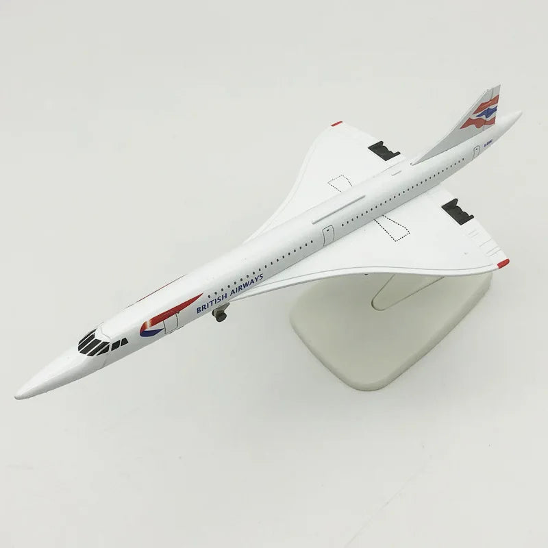 20cm British Airways Concorde Airplane Model Toy Alloy Metal 1/300 Scale Aircraft with Wheels Collected Gift By Aviation