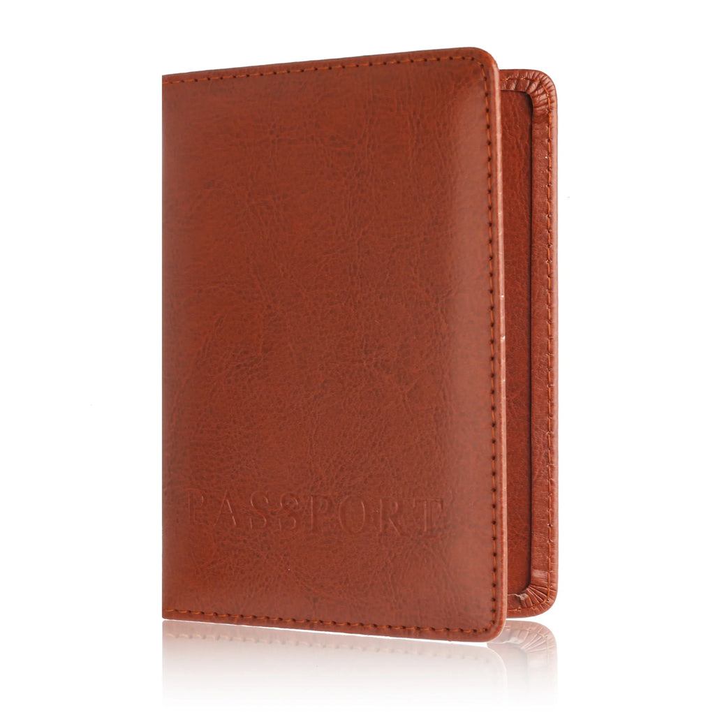 Unisex Simple PU Leather Travel Passport Holder Cover Case for Men Women Document Ticket Protective Multi-card Slot Storage Bag