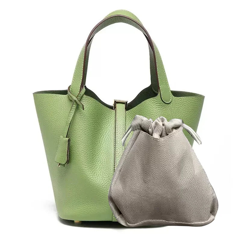 Real Leathe Women Bags Handbags Bucket Bag New Fashion Tote Bag Genuine Leather Luxury Desginer Big Size Large Lady Hand Bags