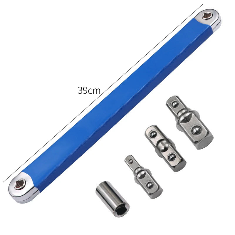 Compact Offset Extension Wrench 4 Adapter Dual Purpose Impact Socket Ratchet for Automotive Hand Tool
