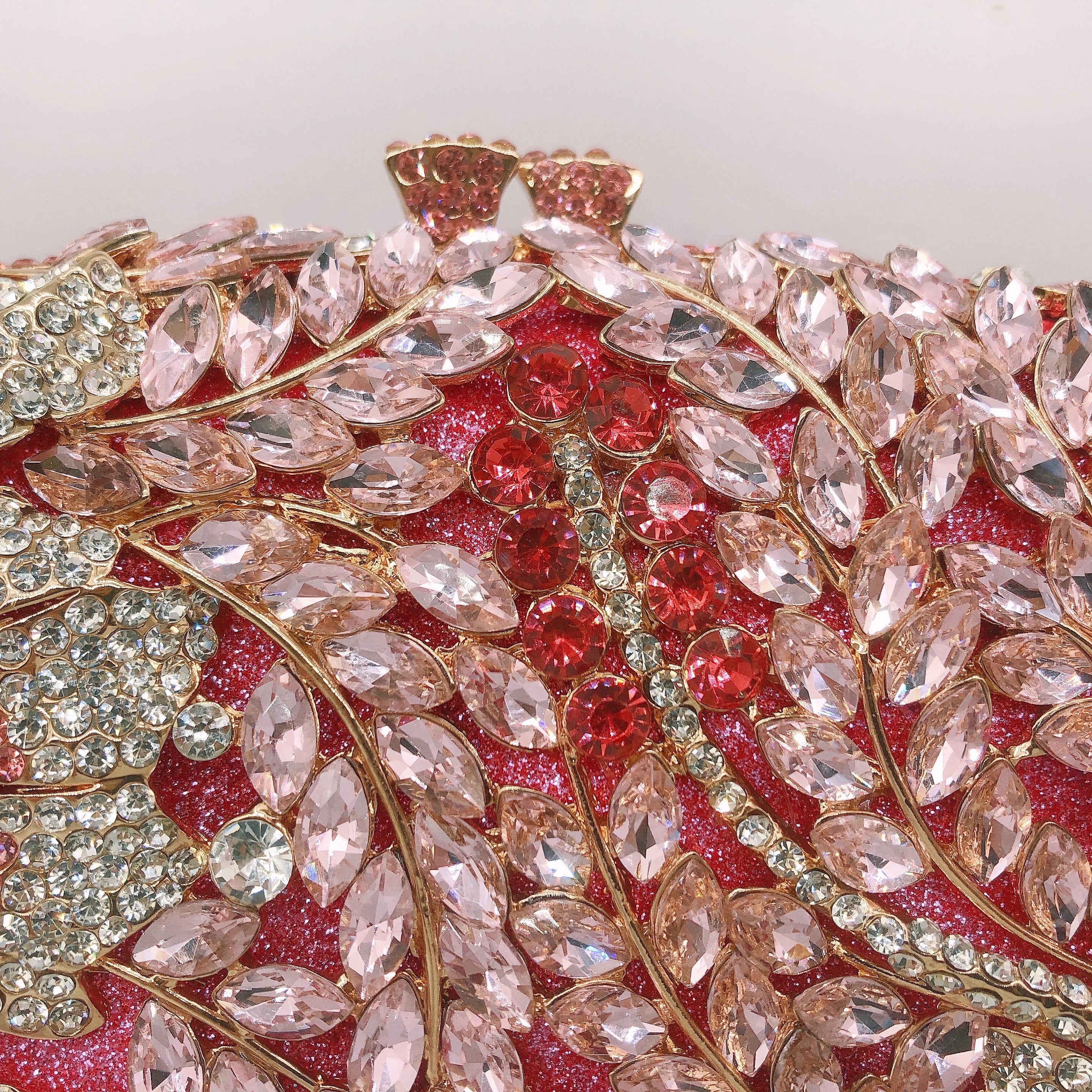 Multicolor Creative Design Leaf Flower Pattern Bling Crystal Evening Bag Luxury Evening Prom Purse for Ladies