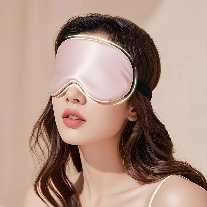 Double-Sided Soft Silk Sleeping Eyeshade Light Blocking Breathable Strap Adjustable Zero Eye Pressure Sleep Eye Mask for Home