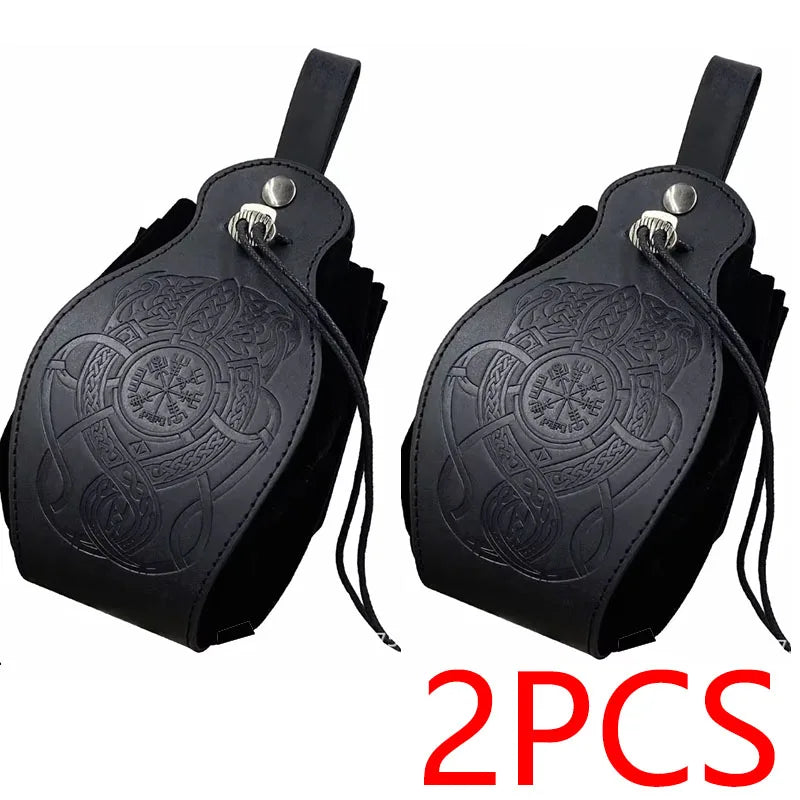 Genuine Leather DND Dice Bag Tray - Cute Drawstring Pouch RPG D&D Roleplaying Coin Purse Gift Ideas STZ04