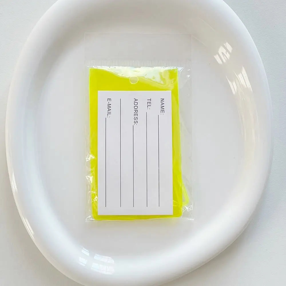 Soft Fluorescent Luggage Tag PVC Boarding Pass Information Card Address Label Colorful Airplane Suitcase Tag Holiday