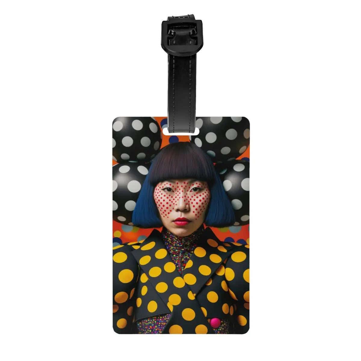 Custom Yayoi Kusama Abstract Painting Luggage Tag Privacy Protection Baggage Tags Travel Bag Labels Suitcase