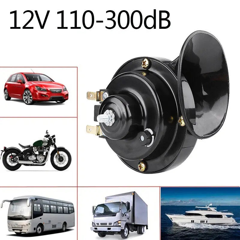 12V Super Loud Car 300DB Dual Tone Snail Electric Air Horn Siren Motorcycle T UK General Motors motorcycle exterior accessories