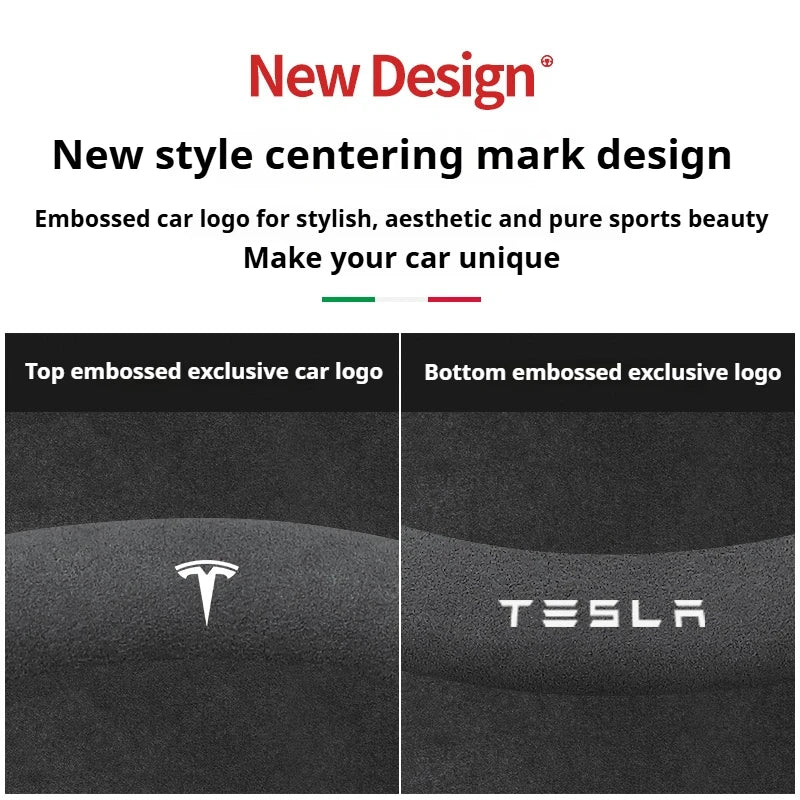 For Tesla Model 3 Model Y Model S Model X Roadster Suede Anti-slip Breathable Leather Car Steering Wheel Cover Auto Accessories