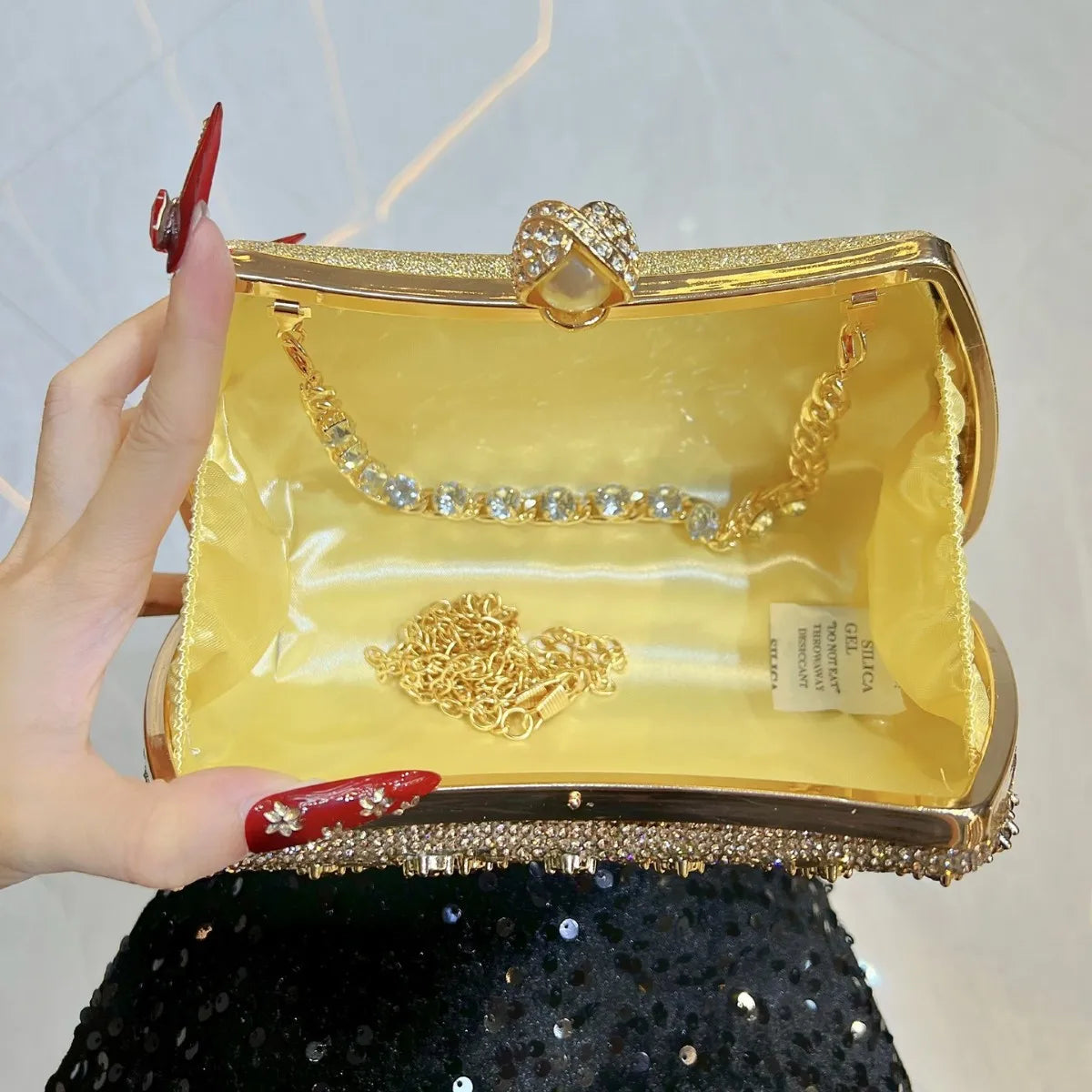 Rhinestones Diamond Evening Bags For Women Luxury Chain Shoulder Crossbody Bags Party Wedding Clutch Purse Handbags