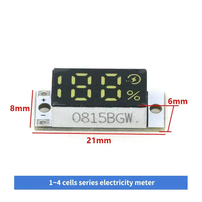 Mini Battery Level Indicator Module With Smart Button For 1-4S Lithium Battery Accurate Percentage Display Low Power Consumption