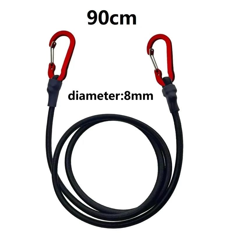 For Camping Luggage Bicycle Cargo Multipurpose Tie Down Utility Rope Pack Adjustable Elastic Strap with Hooks 6/8mm Bungee Cord