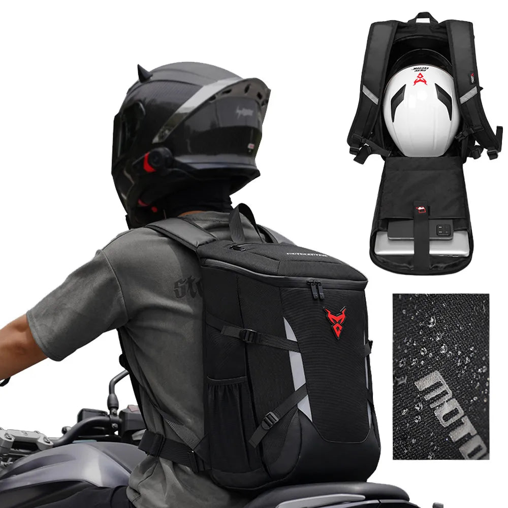 MOTOCENTRIC 28L Motorcycle Backpack Waterproof Outdoor Sports Riding Helmet Locomotive Backpack Business Travel Laptop Bag