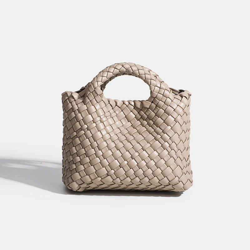 Women Handbag Fashion Woven Pattern Small Pu Leather Tote Bag Retro Top Handle Bag Casual Daily Commute Shopping Portable 2026