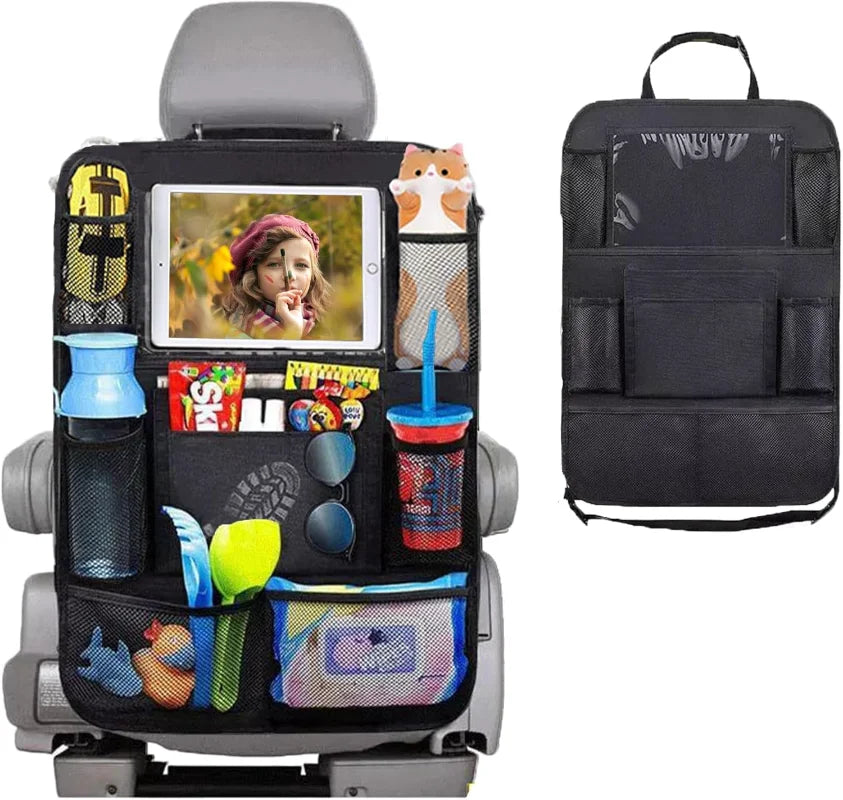 Car Backseat Organizer with Tablet Holder,1PC Kick Mats Back Seat Protector with 9 Storage Pockets Travel Accessories