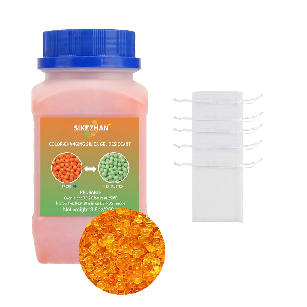 Reusable Silica Gel Desiccant Beads Orange Blue Indicating Moisture Absorber Dehumidifier For3D Printer Electronics Jewelry3-5mm