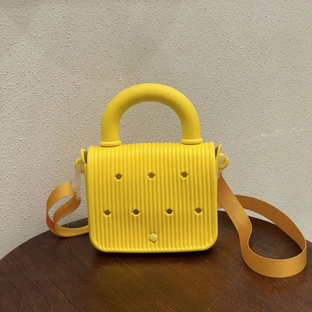 Anti-slip Waterproof Beach Bag Top Handle Sandproof Cartoon Crossbody Tote Adjustable straps DIY EVA Handbags With Hole Summer