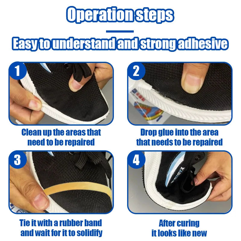 495 Super Strong Shoe Adhesive 20g(0.7oz), Fast-Drying Clear Cyanoacrylate Adhesive DIY Repairing Adhesive Universal Waterproof Shoe Sealers for Sneakers Boot Leather Fast Repair Glue With precision dispenser.