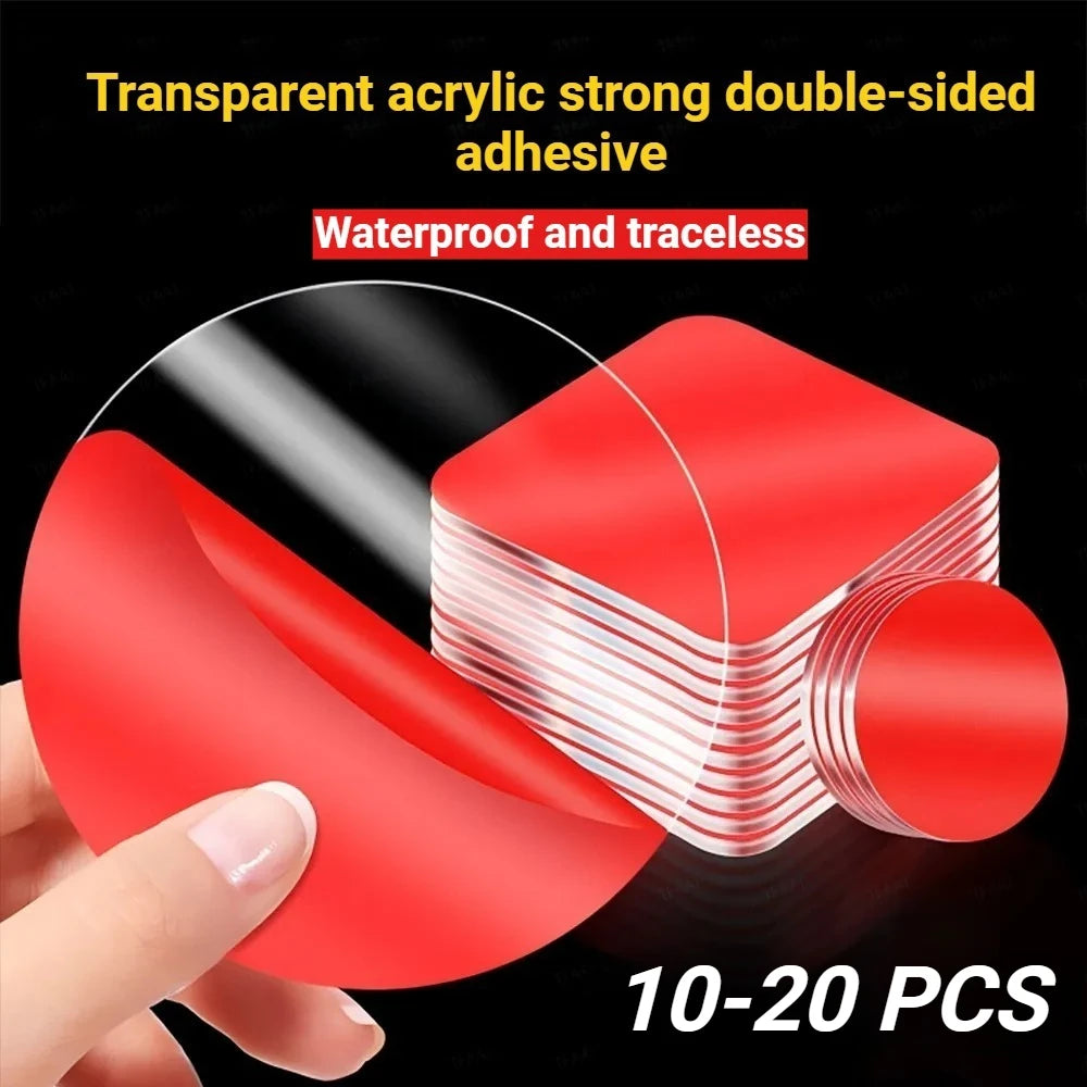 10/20PCS transparent high viscosity strong double-sided adhesive, nano waterproof and traceless self-adhesive sticker