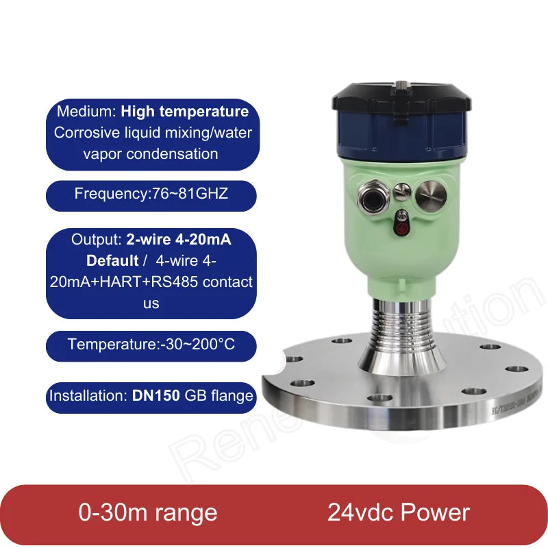 80ghz High Frequency Radar Level Meter Explosion-proof Anti-corrosion Material Storage Dust River Reservoir Water Level Gauge