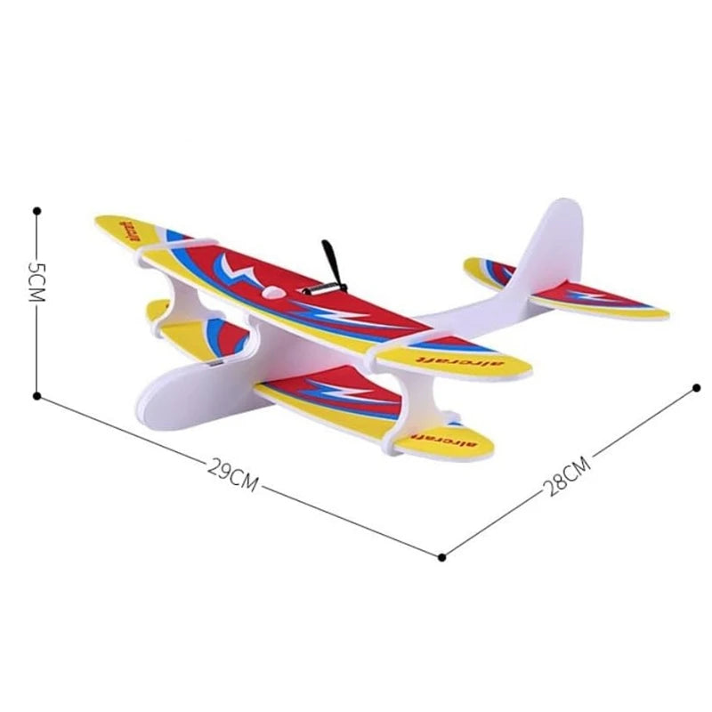 Electric Foam Plane Glider Hand Airplanes Capacitor with LED Light Outdoor Aircraft Model Kids Toys for Children Boys Gifts