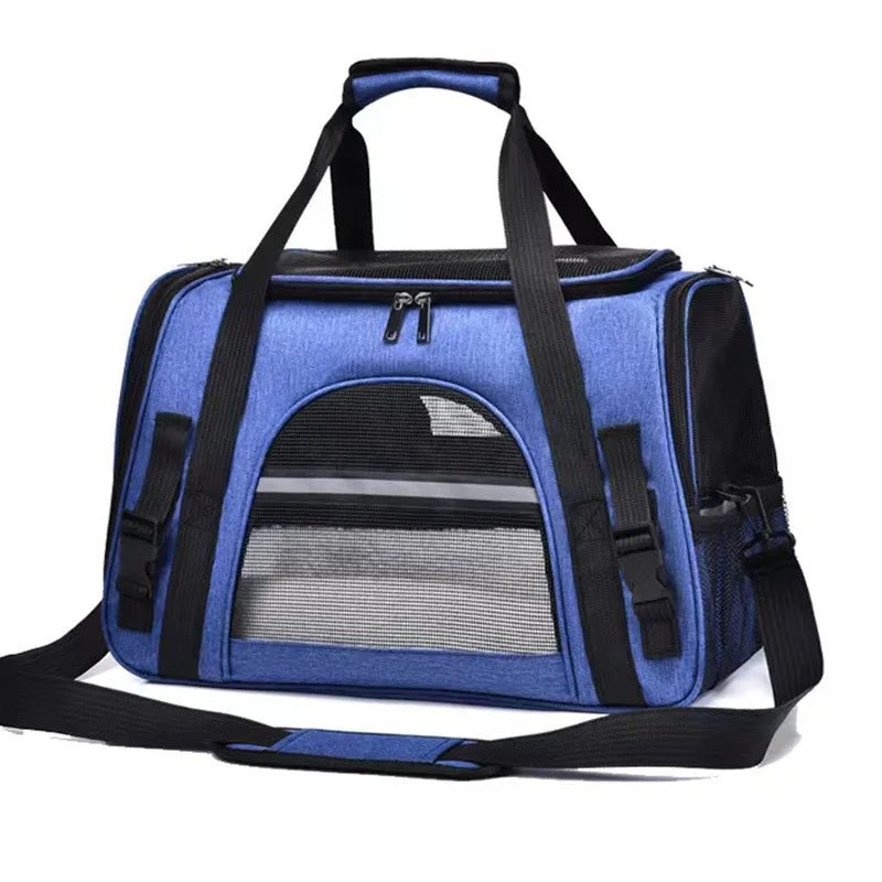 Pet Carrier Bag Foldable Small Dog Cat Carrying Out Bags Expansion Pet Travel Bag Mesh Breathable Expansion Crossbody Handbag