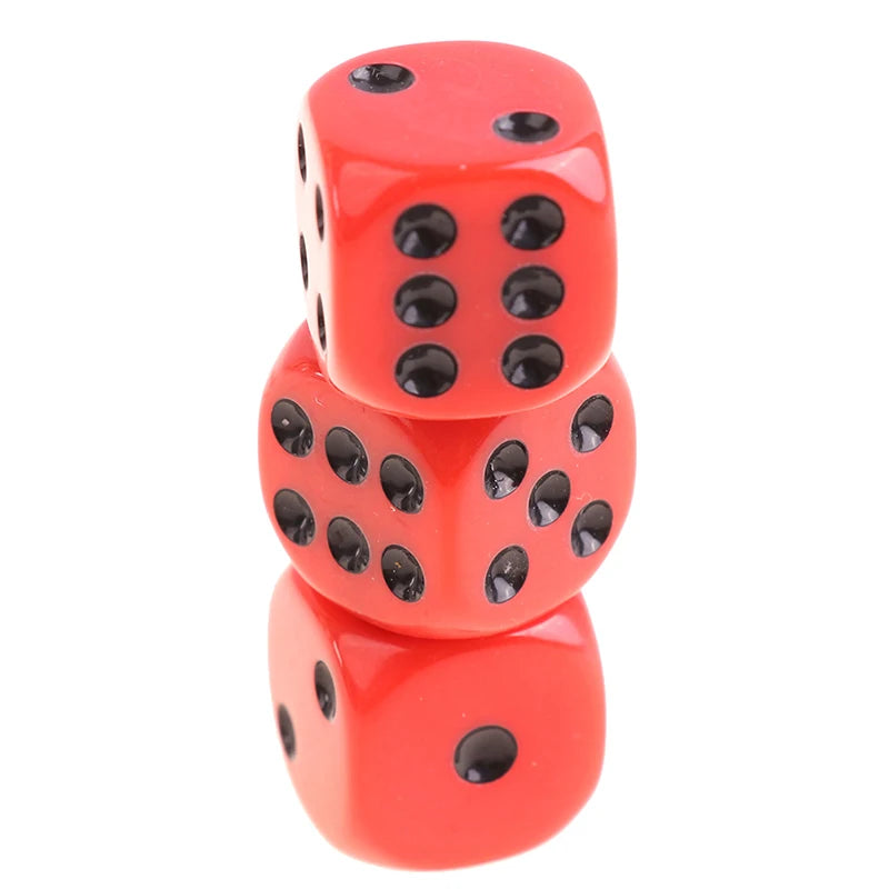 10Pcs High Quality 16mm Red Black Six Sided Spot D6 Playing Games Dice Set Opaque Dice For Bar Pub Club Party Board Game
