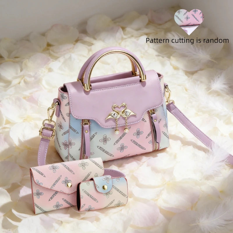 Colorful handbags, gradient messenger bag, small square bag, swan bag, shoulder bag, beautiful women's bag, colorful ladies' bag