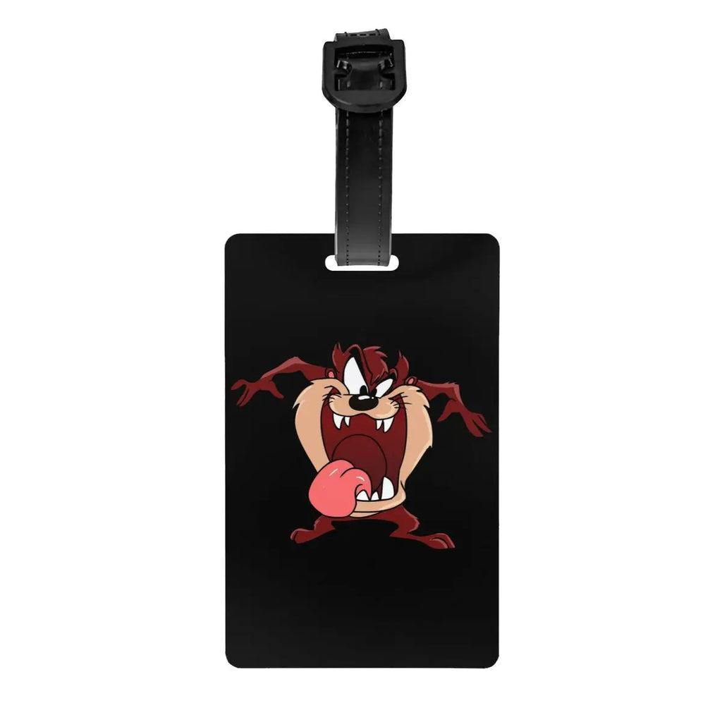 Custom Cartoon Anime Taz Tasmanians Devils Luggage Tag Travel Bag Suitcase Privacy Cover ID Label