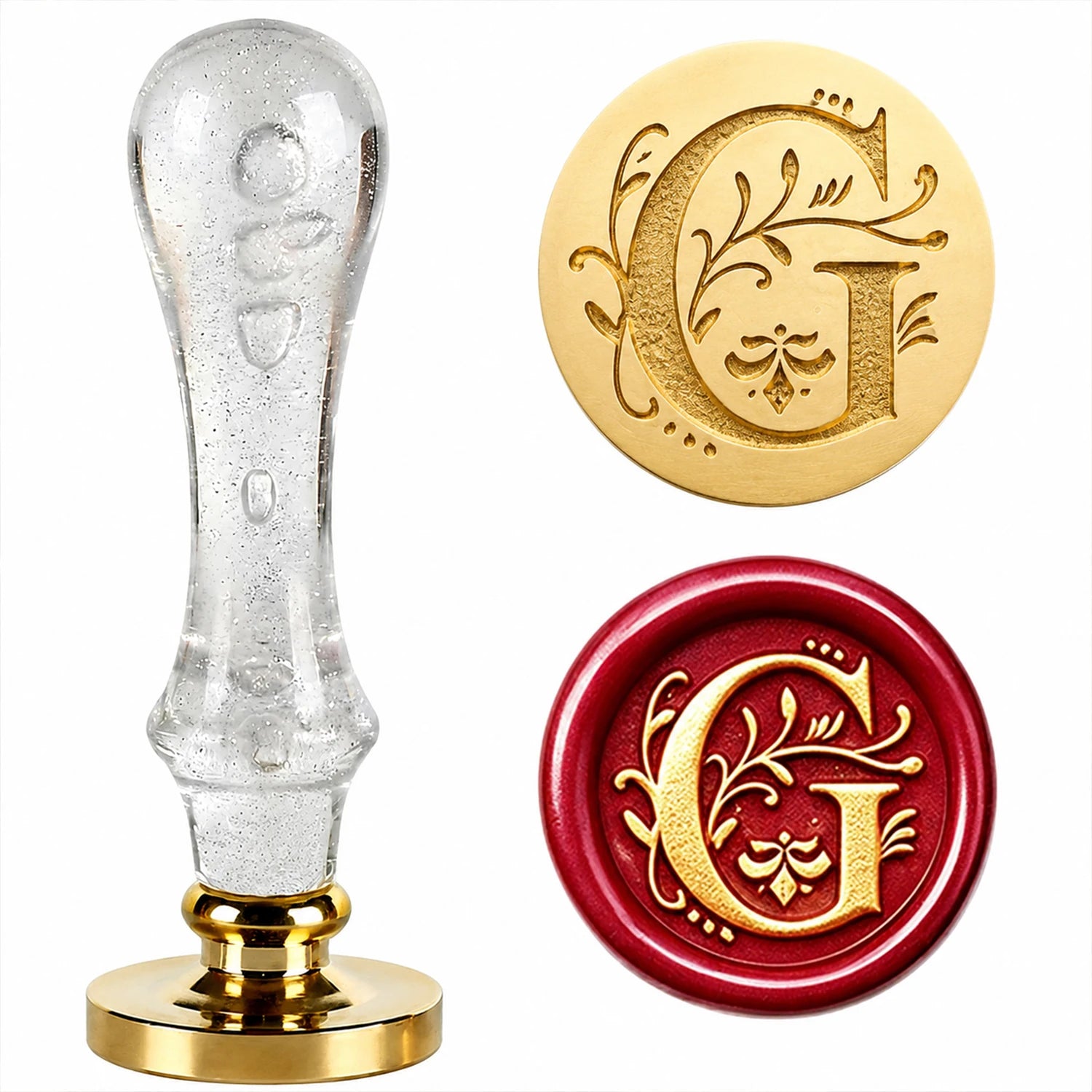 26 Letter Wax Seal Stamp,25mm Brass Head with White Bubble Handle Wax Stamp for Wedding Invitations,Birthday Cards,Envelopes