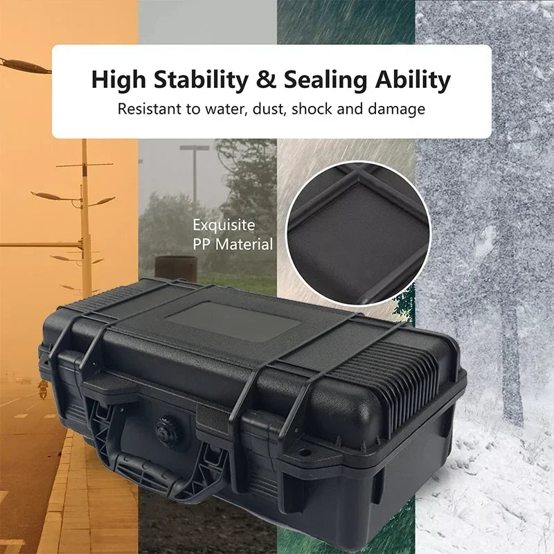 Waterproof Hard Carry Tool Box Shockproof Safety Instrument Toolbox Garage Organizer Pelican Style Case For Equipment Storage