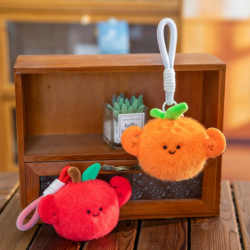 2026 New 12cm Cute Fruit Plush Keychain Avocado Banana Lemon Orange Kiwi Stuffed Doll Bag Pendant Car Hanging Charm Gift