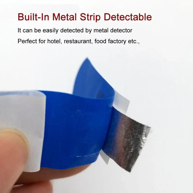 18/100pcs Blue Medical Band-Aid Waterproof Detectable Elastic Wound Adhesive Plaster First Aid Kits For Hotel Restaurant Chef
