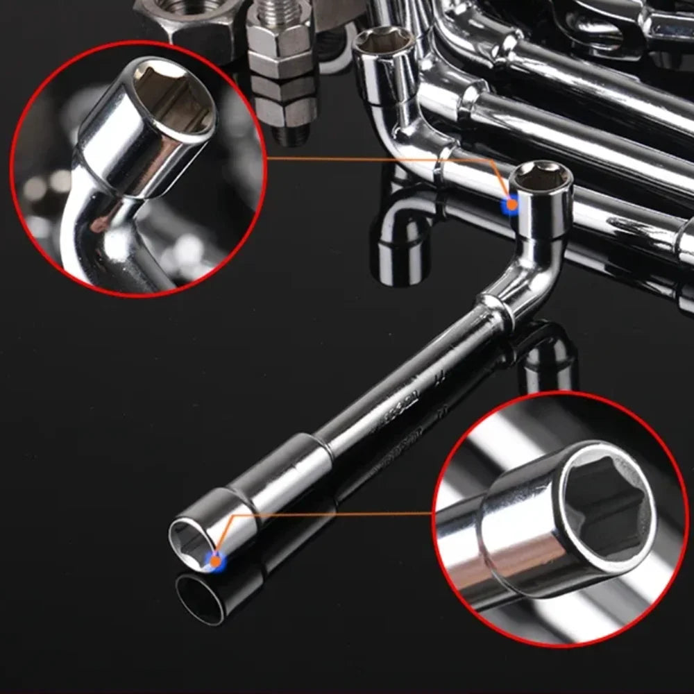 12PCS L-Type Universal Socket Wrench Set Pipe Sleeve Wrench Spanner A Set of Keys Multitools With Pouch Pack